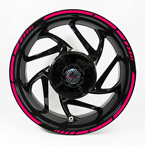BIKE-label Felgenrand-Aufkleber Set Neon Pink – Für Auto & Motorrad, UV-beständig, Inkl. Montagefolie
