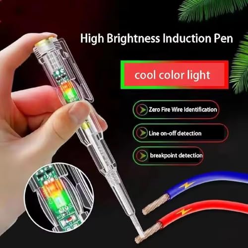 Image of Electrical Current Pen 70-250V AC Voltage Non-Contact Power Detector Pen Line Fault Plug Tester Electrical Circuit for Wiring Issues LED Indicator Built in Screwdriver (Pack - 4pcs)