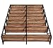 O&K FURNITURE Double Wide 6-Shelf Bookcase, 80.7” Industrial Large Open Metal Bookcases Furniture, Etagere Bookshelf for Home & Office, Vintage Brown