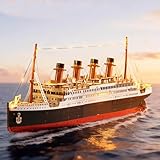 Rolife 3D Wooden Puzzles for Adults-Titanic Model Kit with LED Lights- DIY Ship Building Kit for Home Desk Decor- Brain Teaser Gifts for Puzzle Lovers & Maritime Collectors