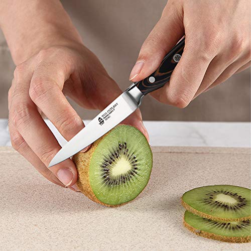 Tuo Paring Knife-4 Inch Fruit Peeling Paring Knife-German Stainless Steel Small Kitchen Knife-G10 Full Tang Handle-Legacy Series #TOP2