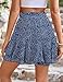 Womens Skorts Dressy Casual Summer Outfits High Waist Floral Skirts Fashion Clothing Floral Dark Blue M