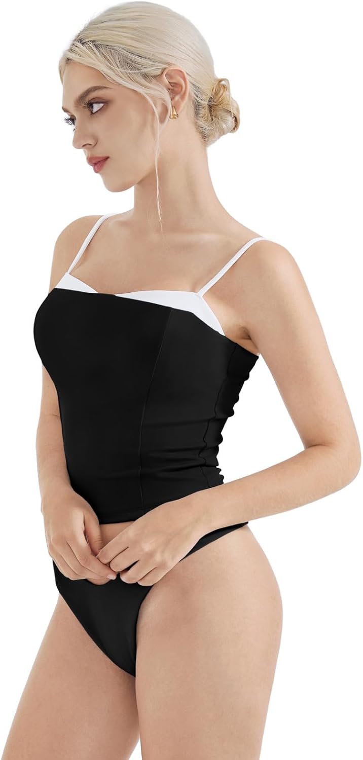 SUUKSESS Women Double Lined Spaghetti Strap Cami Going Out Y2k Sleeveless Tank Tops - Image 2