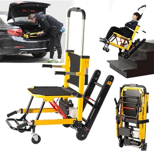 Silla Elevadora Eléctrica Para Escaleras,Silla De Ruedas Plegable Y Liviana Para Subir Escaleras,Silla Eléctrica Para Escaleras Con Orugas Para Ancianos,Carga De Aleación De Aluminio 160 Kg,Yellow