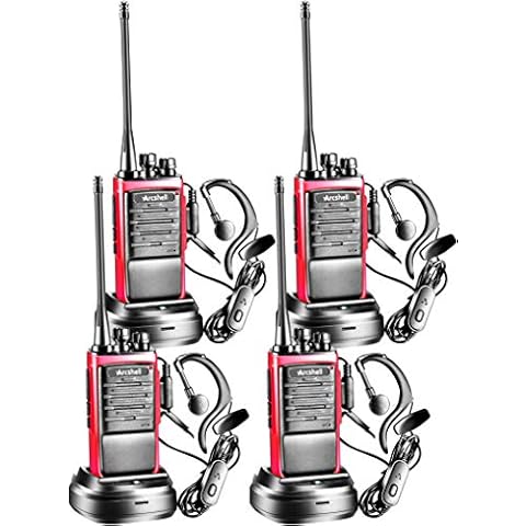 Arcshell Rechargeable Long Range Two-Way Radios with Earpiece 4 Pack Arcshell AR-6 Walkie Talkies Li-ion Battery and Charger Included Cover