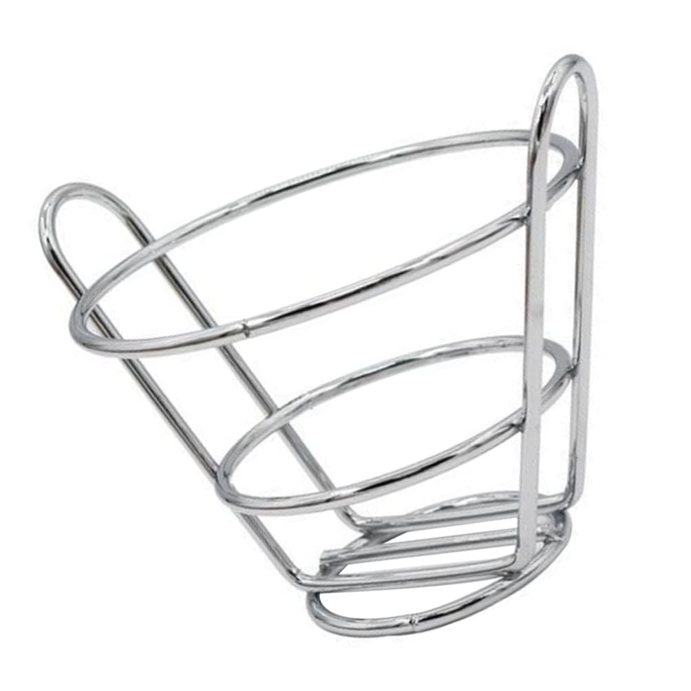 Angoily French Fries Stand Basket Stainless Steel Fish and Chips Holder Basket Metal Wire Fried Chicken Display Rack for Kitchen Restaurant (Black)