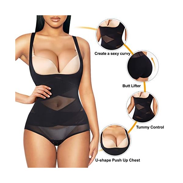REYEOGO-Shapewear-Bodysuit-for-Women-Tummy-Control-Butt-Lifter-Panty-Hi-Waist-Trainer-Stomach-Body-Shaper-Slimming-Girdles REYEOGO Shapewear Bodysuit for Women Tummy Control Butt Lifter Panty Hi-Waist Trainer Stomach Body Shaper Slimming Girdles Black