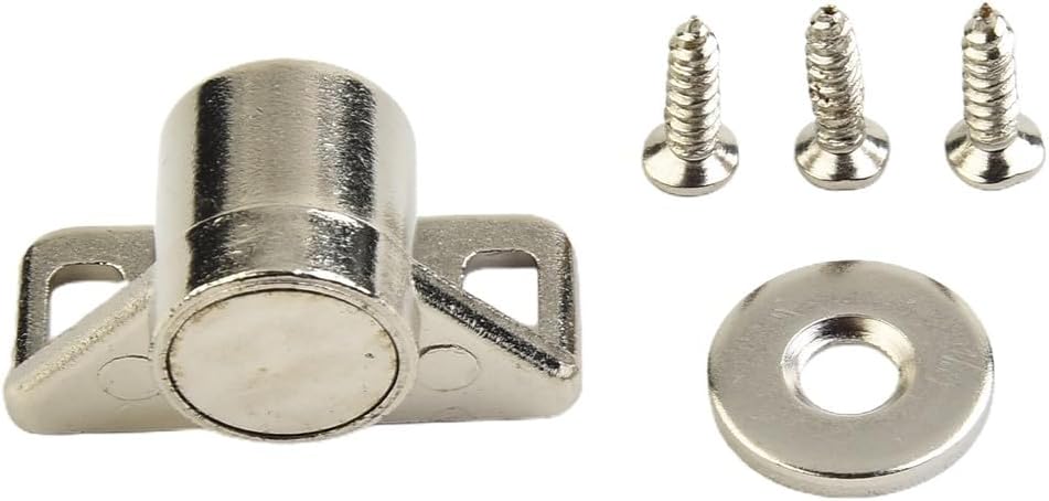 Zinc Alloy Cabinet Catch Latch for Closet Cupboard Wardrobe Door, Magnetic Push Touch Closure Hardware, Silver