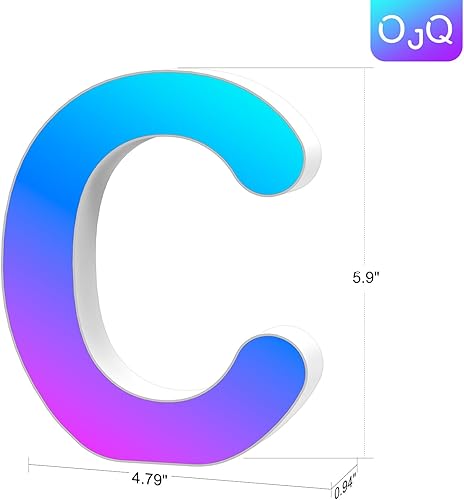 Miniatura 30 de OJQ Letras con luces LED iluminadas, letras de marquesina para decoración de habitación, luces de pared, regalos de Navidad, sincronización