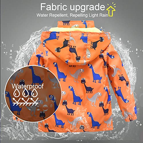 Image of HZXVic Toddler Boys Raincoat Waterproof,Lightweight Kids Rain Poncho Jacket Windbreaker Outwear Coat