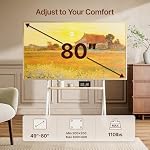 Essence à rouleaux TV Support pour les téléviseurs de 49-80", 110 Lbs, blanc , mobile TV chariot, quatre verrous 360° roues, étagères en bois, gestion de câbles et VESA jusqu'à 600x400