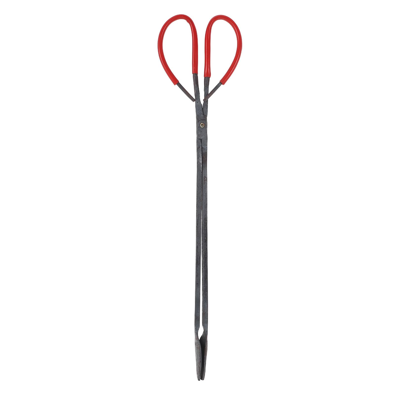 Pinza para leña de 21,2" fabricada en hierro forjado resistente para chimeneas de interior