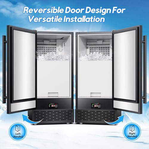 Image of Under Counter Ice Maker, Ice Maker Machine Commercial, 120Lbs /24H with 35lbs Storage Bin, 40Pcs Cubes in 10Mins, Built in Ice Machine for Home Office Commercial