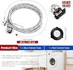 4 FT Hosses de laveuse, 2 Paquet tuyau de lavage en acier inoxydable haut de gamme, produit d'explosion & Lignes d'approvisionnement en eau froide, Hoses de connexion pour lave-linge parfait pour toutes les machines à laver