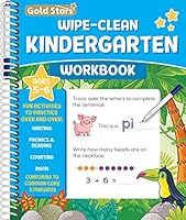 Wipe Clean Kindergarten Workbook for Kids Ages 5-6: All Subjects Including Writing, Math, Sight Words, Phonics, Reading, Addition and Subtraction, and More! Includes Dry Erase Marker 1646382889 Book Cover