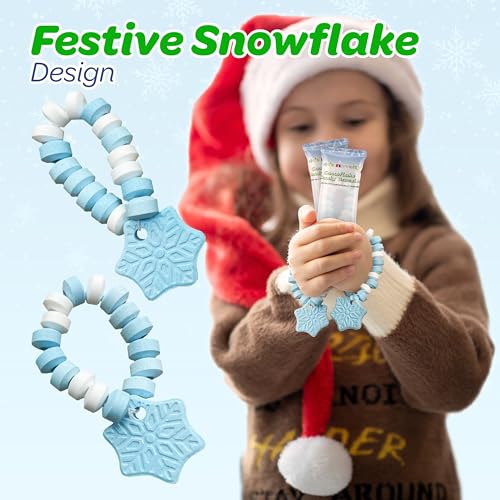 4E's Novelty Christmas Candy Bracelets - 30 Pack Stretchable Bulk Candies Individually Wrapped, Fun Christmas Stocking Stuffers & Party Favor Candy for Kids (Snowflake) - image 6