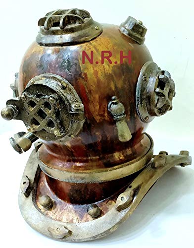 Nautical Replica Hub Vintage Copper Antique Diving Helmet | Mark V Divers Diving Heavy Helmet