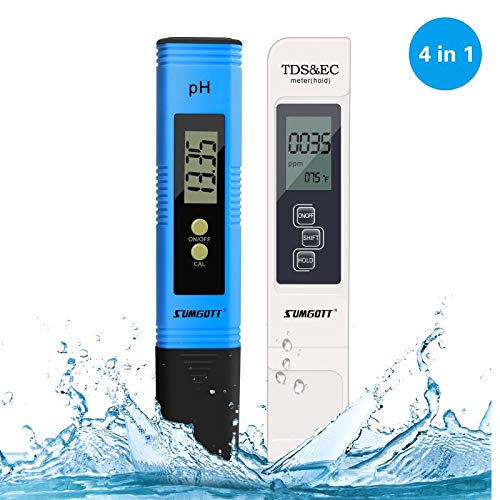 PH Meter, TDS Meter Digital EC&Temperature Test Meter 4 in 1 Set