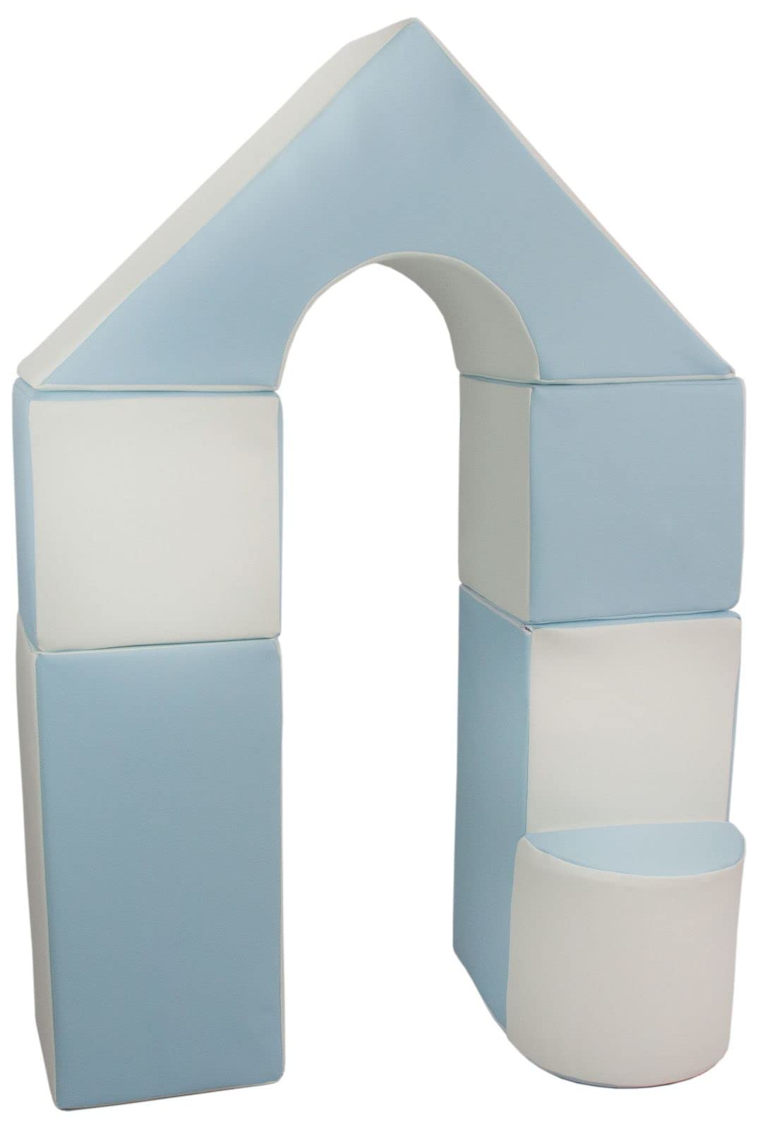 Velinda 6 pcs coloured,building blocks, soft,foam,children,kids, toy,nursery,playgroup (colour: white, blue (pastel))