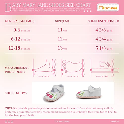 Miamooi Infant Baby Girls Dress Shoes Handmade Flower Princess Mary Jane Flats Toddler First Walkers Sneaker Crib Wedding Dress Shoes #TOP5