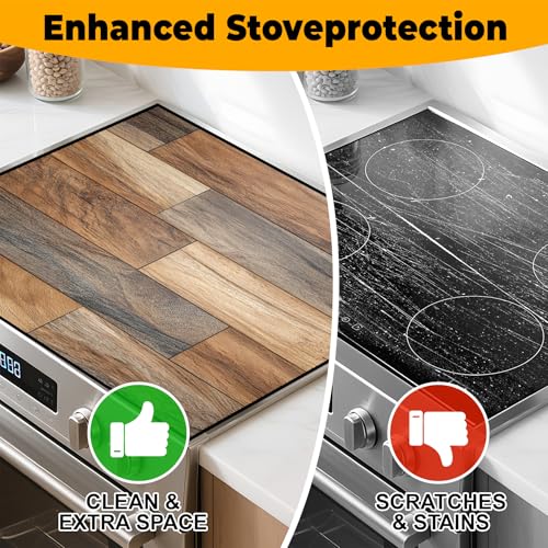 Image of Stove Top Cover for Home Decoration Kitchen Pad Washable Cooktop Covers Countertop Stove Protector Mat for Home Kitchen Cooktops (brown, 28 inchx20 inch)