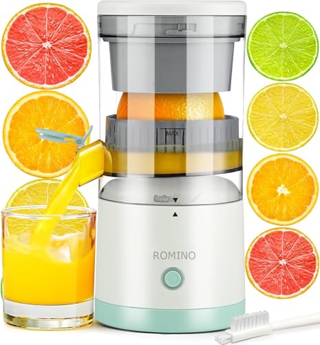 ROMINO Electric Orange Juicer Machine, Wireless Citrus Press Juicer, Manual Mosambi Juice Maker, Instant Juice Machine For Fruit, Mini Portable Juicers, 200ML Capacity