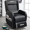Lemberi gaming recliner chair for adults pu leather home theater seating video game chairs for living room ergonomic racing style single movie gamer lounge sofa grey  urban country home decor