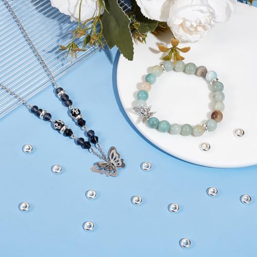Perles intercalaires argent 925 de 7 mm pour création de bijoux durables - 5