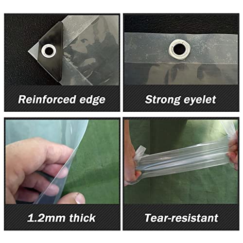 Bâche transparente imperméable 2x2m lourde pour serre et balcon - 4