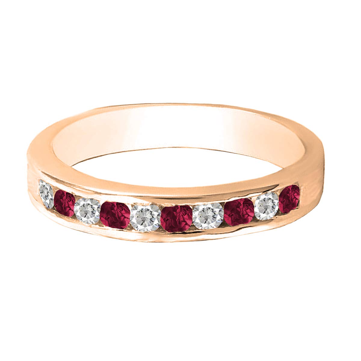 DazzlingRock Collection 10 quilates oro rosa redonda Red Ruby