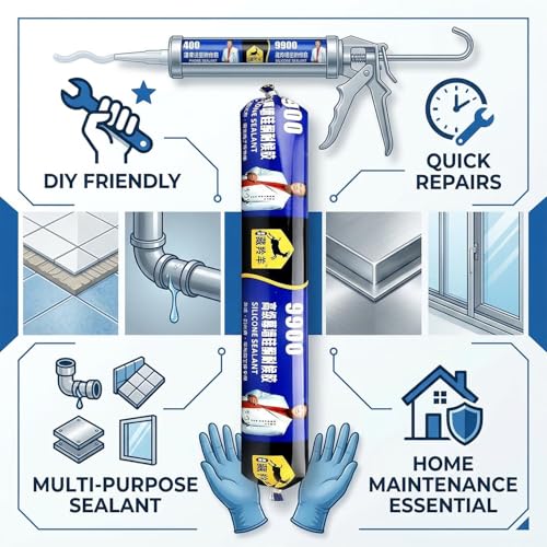 Image of Waterproof Silicone Sealant Adhesive for Roof & Leakage Repair | Weather Resistant | For Concrete, Metal, Steel, Aluminum, Tiles & Water Tank | Flexible & Paintable 750gm