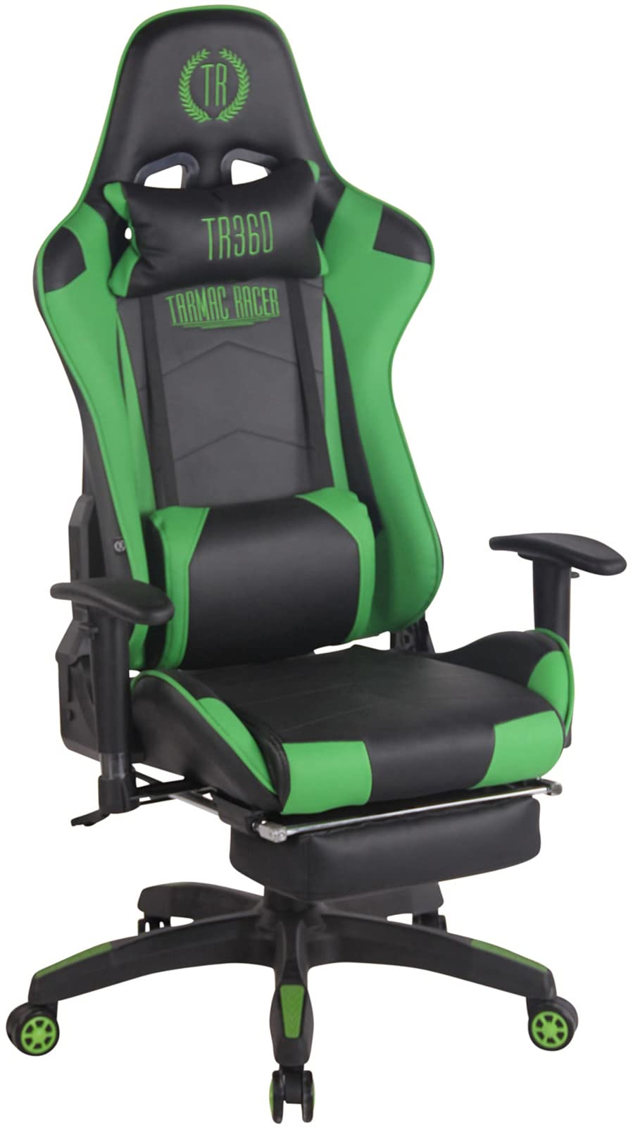 CLP Turbo Office Chair with Footrest, black and green
