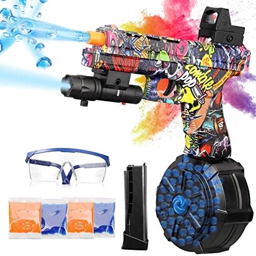 Electric Gel Ball Blaster Pistol Jm-X2, Manual & Automatic Dual Mode Splatter Blaster With Drum, Orby Gun Splat Toy For Backyard Fun And Outdoor Games(Red) #TOP5
