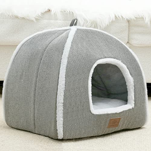 cat beds for Indoor Cats, Foldable cat Bed cave, cat House with Washable Cushions, cat Bed for Kittens, Small Pets, cat…