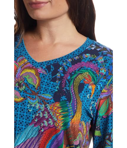 Johnny was Women's The Janie Favorite V-Neck Kimono Sleeve Tee-Thala4