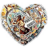 MONIZY Giraffe Stickers 50 Pieces Vinyl Waterproof Decal for Laptop Water Bottle Phone Car Window Bike Motorcycle Stakeboard Scrapbook Giraffes Sticker Gifts for Kid Teen Adult