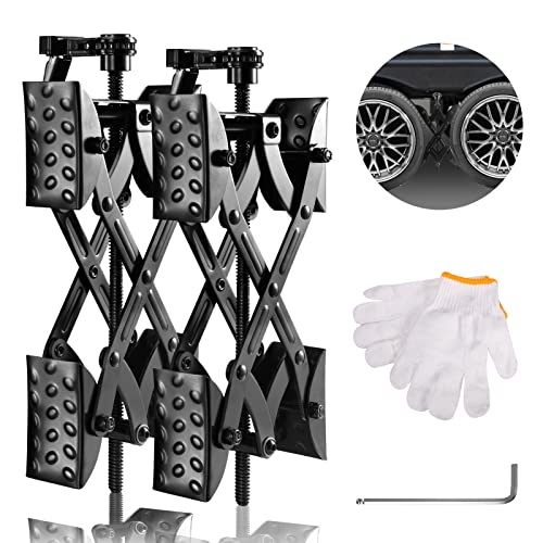 EASIRON 2 Packs RV X Chocks Wheel Stabilizer, Tire Stabilizers with Integrated Wrench for All Trucks Campers/Travel Trailers/RVÂ , FasterÂ and High StabilityÂ Open 3'' to 10''