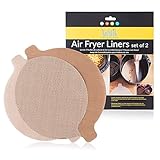 Vitinni No Stik Reusable Air Fryer Liners | Air Fryer Accessories | 2pcs | Cut to Size | Compatible with All Air Fryer Models | Round Shape | Brown | Made in Belgium (Round Shape)