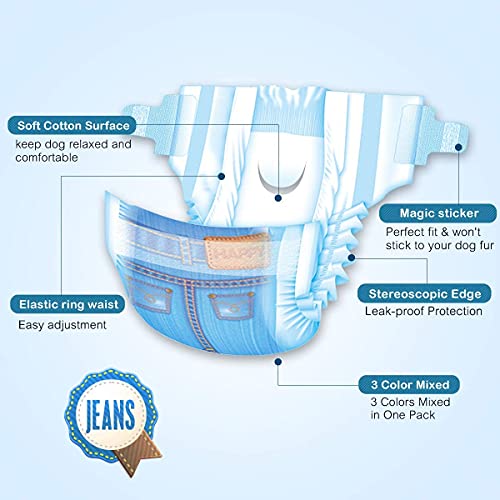 Pet Soft Dog Diapers Female - Disposable Dog Diapers, Cat Diapers For Female Cats, Puppy Diapers 48Pcs Xsmall #TOP2