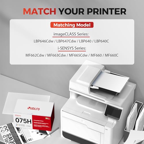 Image of 075H 075 Toner Cartridge Set - MF665Cdw LBP646cdw Replacement for Canon 075 075H Toner Cartridge for Color imageCLASS MF665Cdw MF663Cdw MF660C LBP646Cdw LBP647Cdw, 4 Pack with CHIP