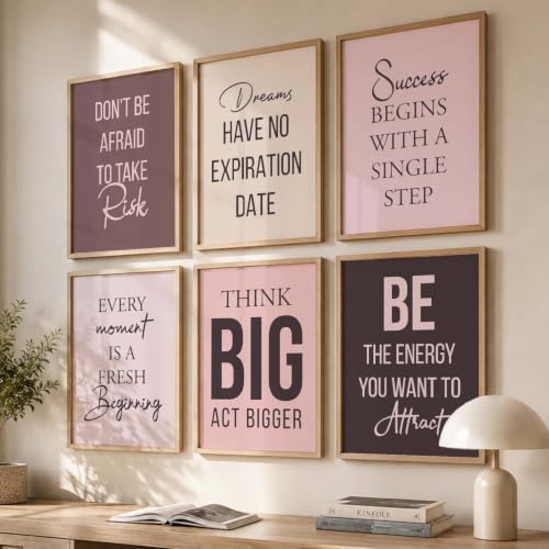 Image of kotart Motivational Quote | Poster with glass frames, wall frames for wall hanging, Home decor wall paintings for living room, bed room | Set of 6 Multicolo (10x13 inch, k)
