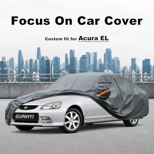 Image of GUNHYI Premium Car Cover Custom Fit Acura EL, 16 Layers Heavy Duty Car Cover Waterproof All Weather with Zipper Door for Sun Rain Snow Dust Uv Protection