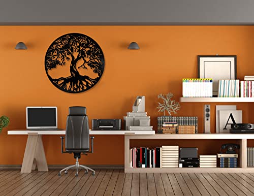 Urbalabs Wood Tree Of Life Wall Decor 16" Inch Black Wooden Wall Art Decor Tree Of Life Wall Art Wood Sculpture Wall Art Tree Of Life Decor Laser Engraved Made In Usa (16 Inch) #TOP6