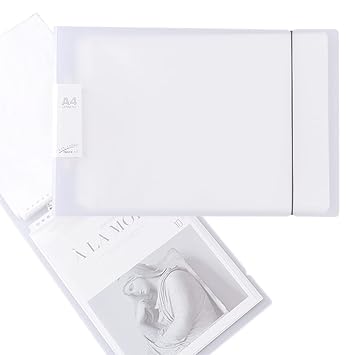 Greeting Card Organizer, Holds 50+ Pages 2 Ring Binder Transparent Postcard Film Photo Album Ticket Photocards Holder Pocket Sleeves A4 Type
