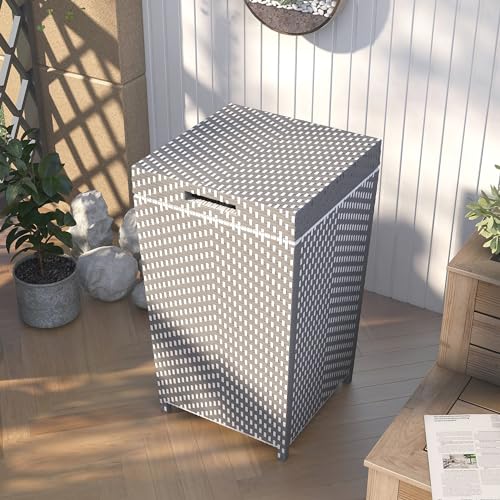 Cubo de basura de mimbre resistente a todo tipo de clima Greemotion Azur 3