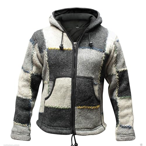 Amazon.com: Shopoholic Fashion Mens Wool Fleece Patchwork Hippie