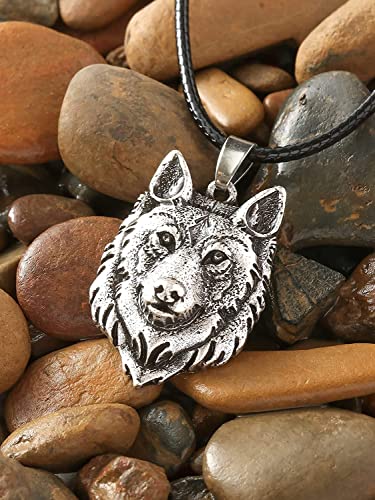 HAQUIL Alpha Male Wolf Necklace - Great Gifts for Dad, Men and Women - Head Pendant Jewelry for Wolf Lovers3