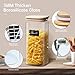 57oz - 3 Pack Square Glass Jars with Bamboo Lids, Glass Food Storage Containers with Airtight Lids for Kitchen, Air Tight Pantry Storage Containers for Cereal, Pasta, Rice, Sugar, Coffee, Spice