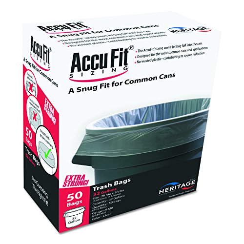 AccuFit H8053TCRC1 Can Liners, 55gal, 0.9mil, Clear, 40" x 53" (Box of 50)