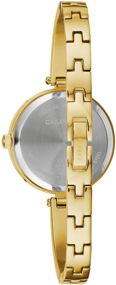 Caravelle Classic Quartz Ladies Dress Bangle Watch and Bangle Box Set